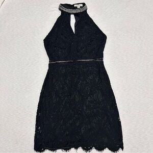 Francesca's‎ Collections Black Lace Halter Sheath Dress